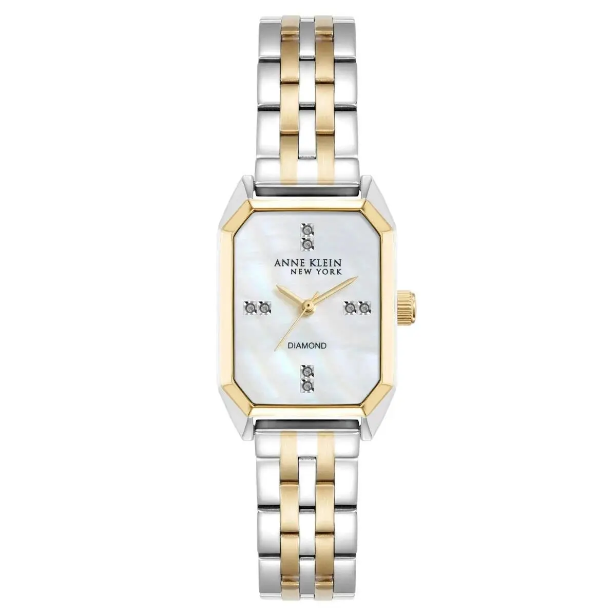 Msrp- Anne Klein 12/7751MPTT York Two Tone Diamond Octagon Women Watch - Dial: Diamonds
