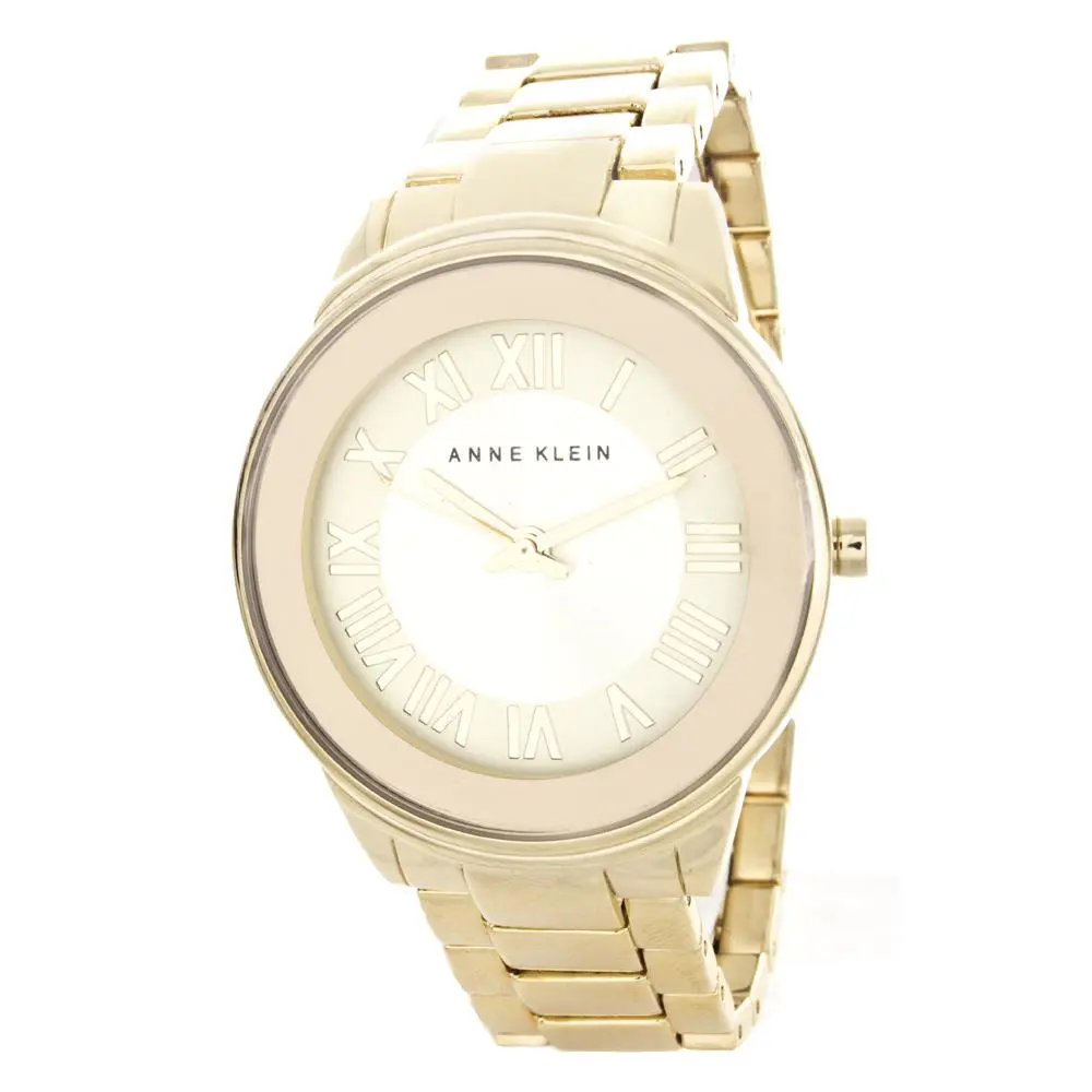 Anne Klein Gold-tone Dial Over-size Bracelet Quartz Watch AK/1754CHGB