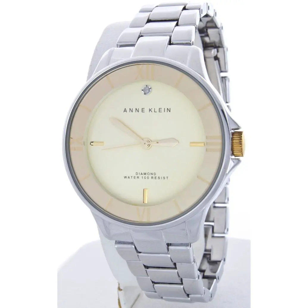 Anne Klein Women`s Diamond Gold Tone Dial Stainless Steel Watch AK/1277CHTT
