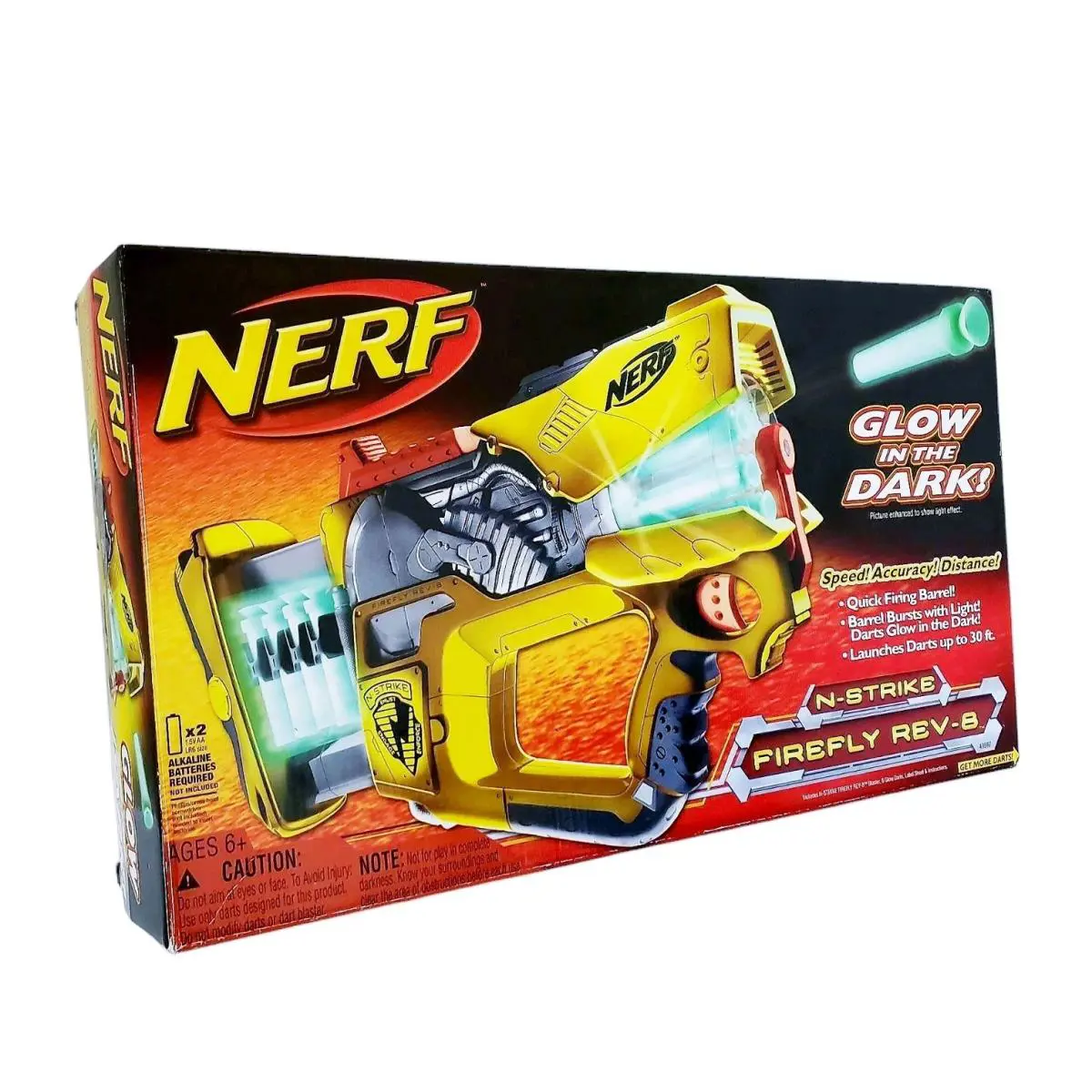 Nerf N-strike Firefly Rev-8 Blaster with Glow Darts Retired 2006