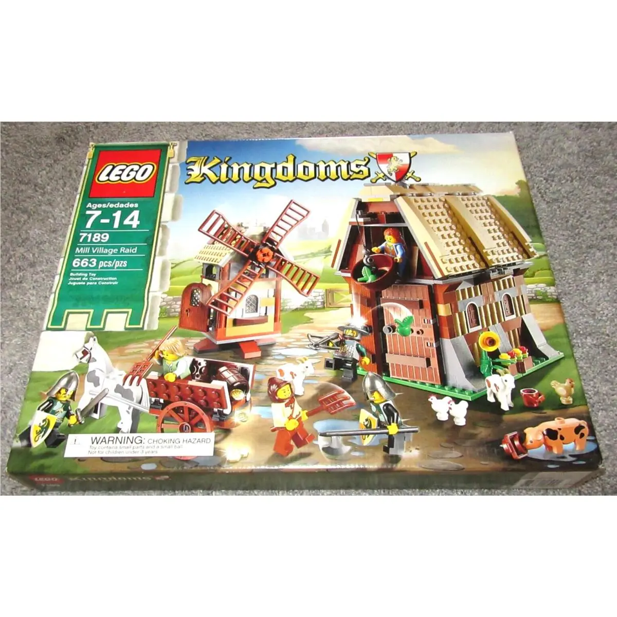 Lego 7189 Castle Kingdoms Mill Village Raid Nisb Rare Goat Windmill Barn