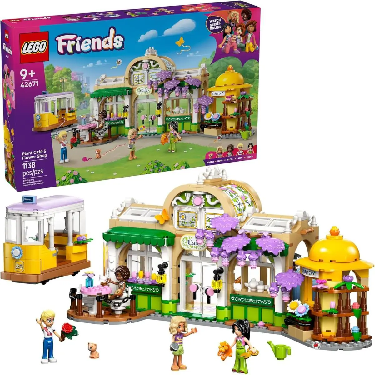 Lego Friends Plant Café Flower Shop Pretend Play Building Toy 1138 Pieces