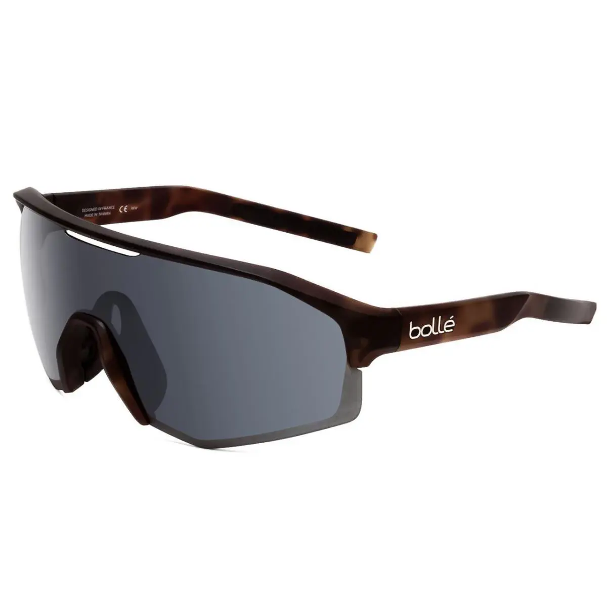 Bolle Lightshifter XL Wrap Designer Sunglasses Matte Brown Gold Tns Grey 144mm - Frame: Multicolor, Lens: Multicolor