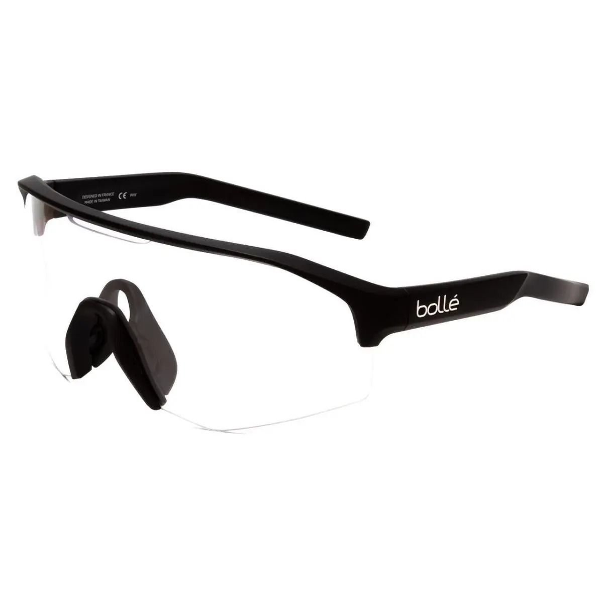 Bolle Lightshifter XL Wrap Designer Sunglasses in Matte Black/clear Silver 144mm - Multicolor, Frame: Multicolor, Lens: Multicolor