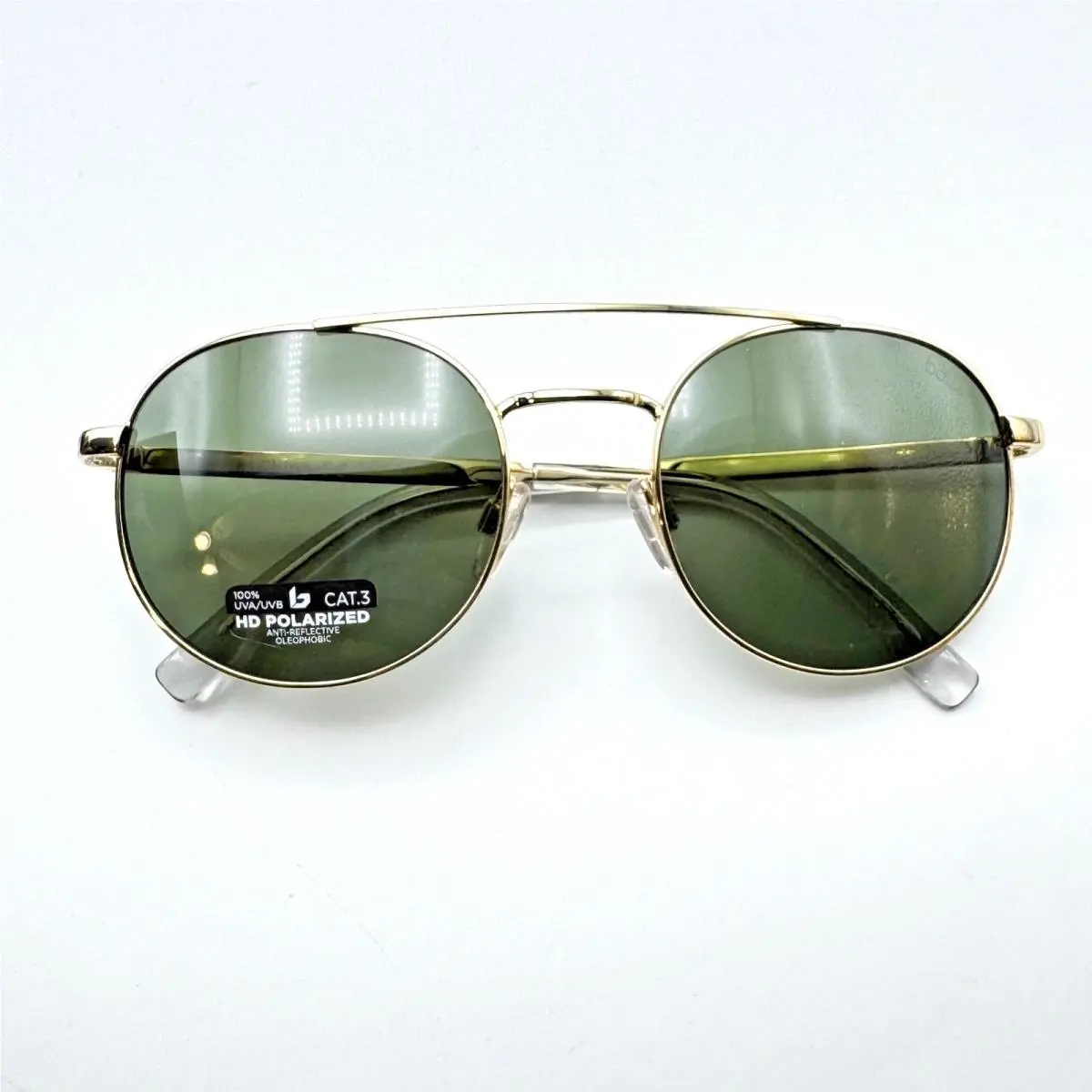 Bolle Sunglasses Ova 12585 IB Gold Round Frame Gray Polarized Lens 54-20-135