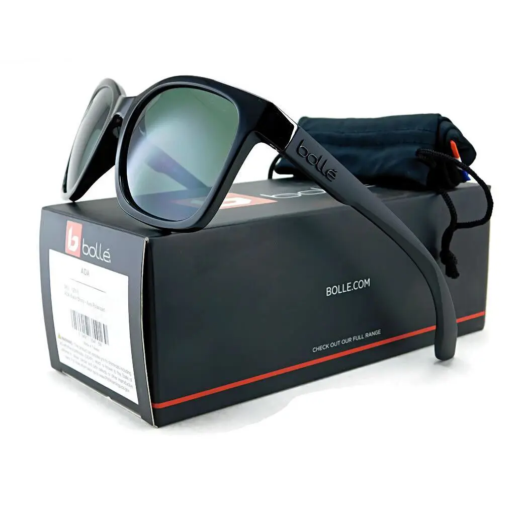 Ada Sunglasses Shiny Black / Polarized HD Axis Cat 3 Lens by Bolle
