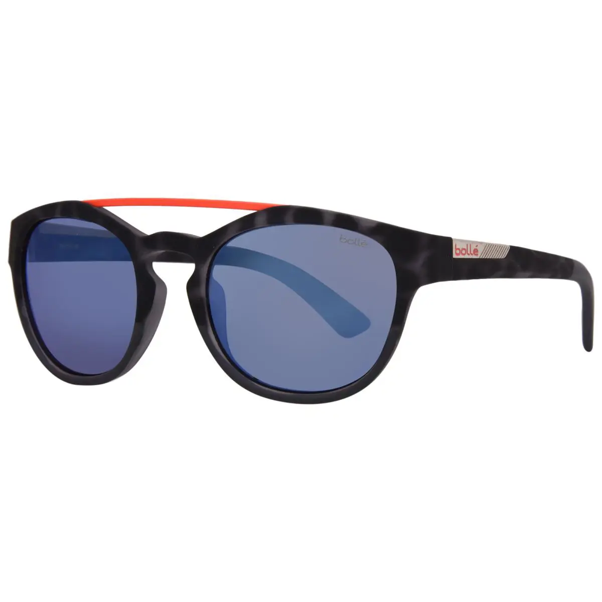 Bolle Boxton 12355 Sunglasses Black Tortoise Rubber/blue/red Round Shape 52mm