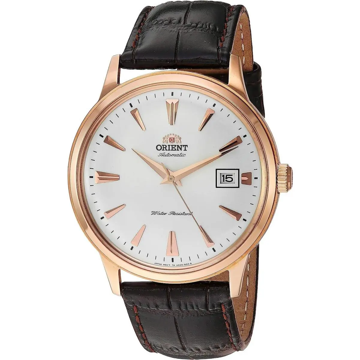 Orient FAC00002W0 Men`s Dress Mechanical Movement Rose Gold Tone Case Strap WR