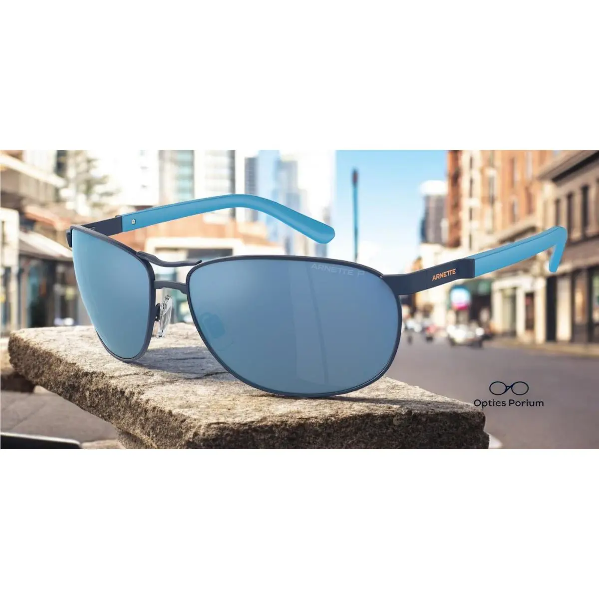 Arnette AN3090 744 22 Belgrano Mt Blue Dk Grey Mir Polarized 64 Men`s Sunglasses