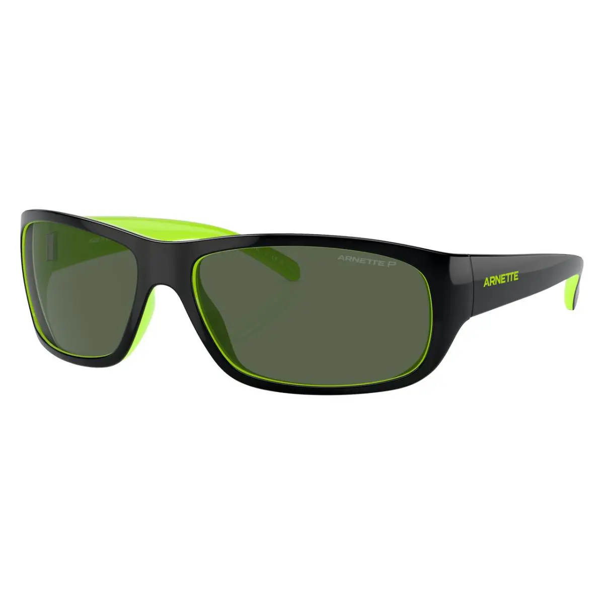 Man Sunglasses AN4290 29429A 63mm Black/ Green - Green Polar Lens by Arnette