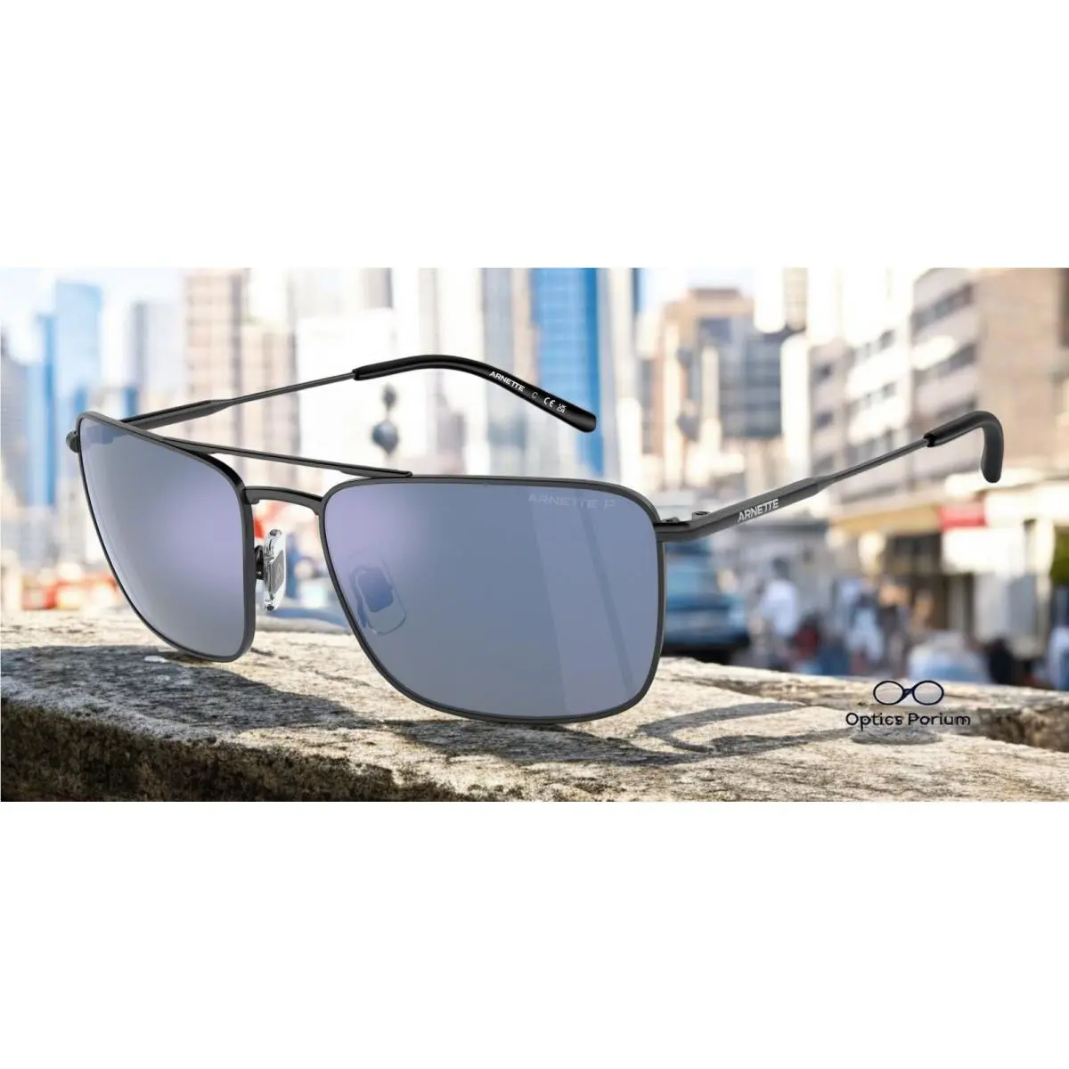 Arnette AN3088 737 22 Boulevardier Black Grey Mir Polarized 59 Men`s Sunglasses