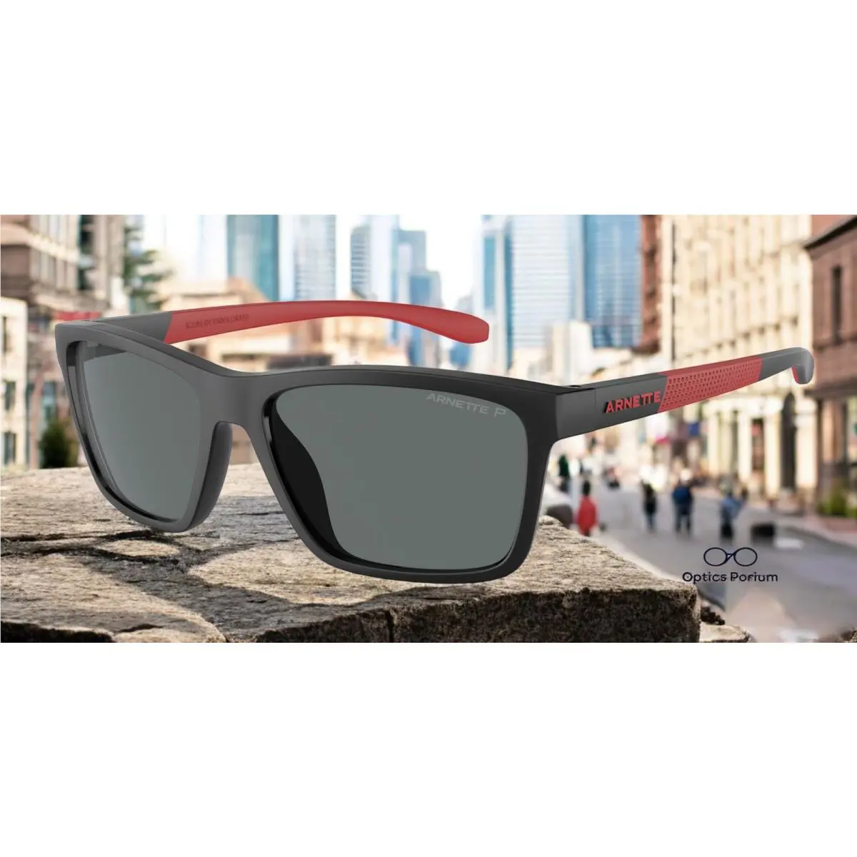 Arnette AN4328U 275381 Middlemist Black Dk Grey Polarized 58 mm Men`s Sunglasses