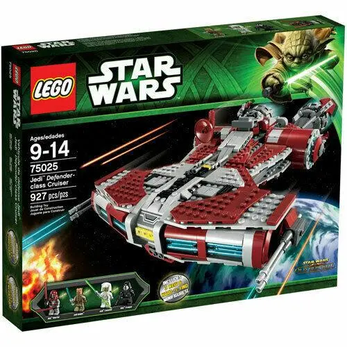 Lego 75025 Star Wars Jedi Defender Class Cruiser Retired Hard to Find Set