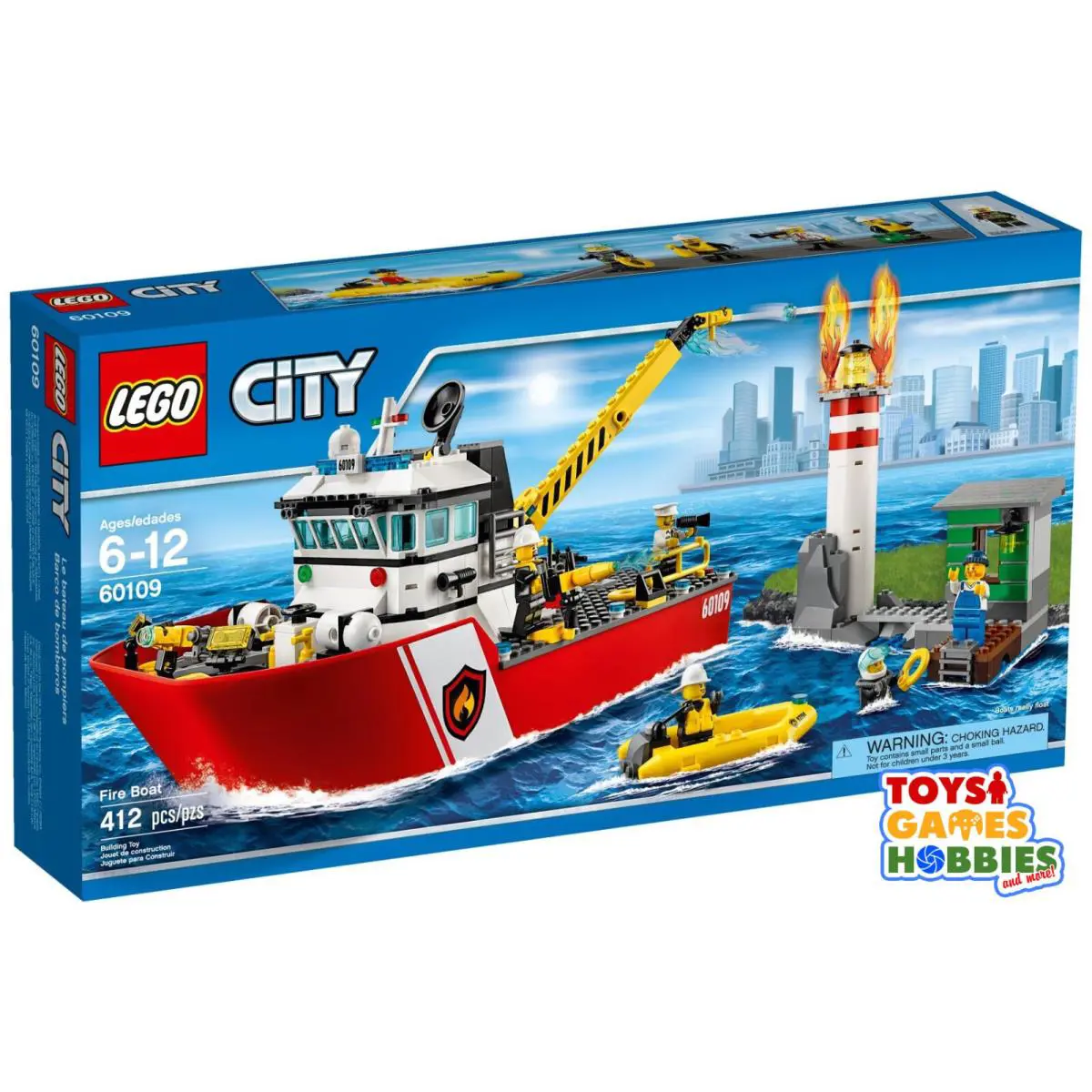 Lego City City Fire Boat 60109 Lighthouse Diver Captain Worker Ship Ocean