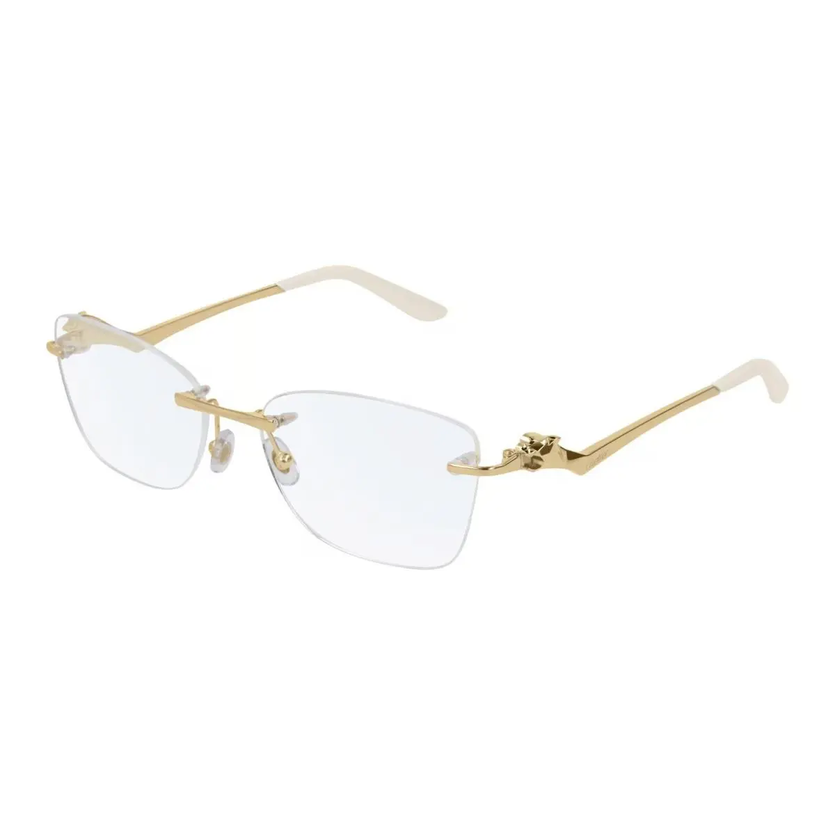 Cartier CT0120O 002 Gold Transparent Eyeglasses Frames 57-17