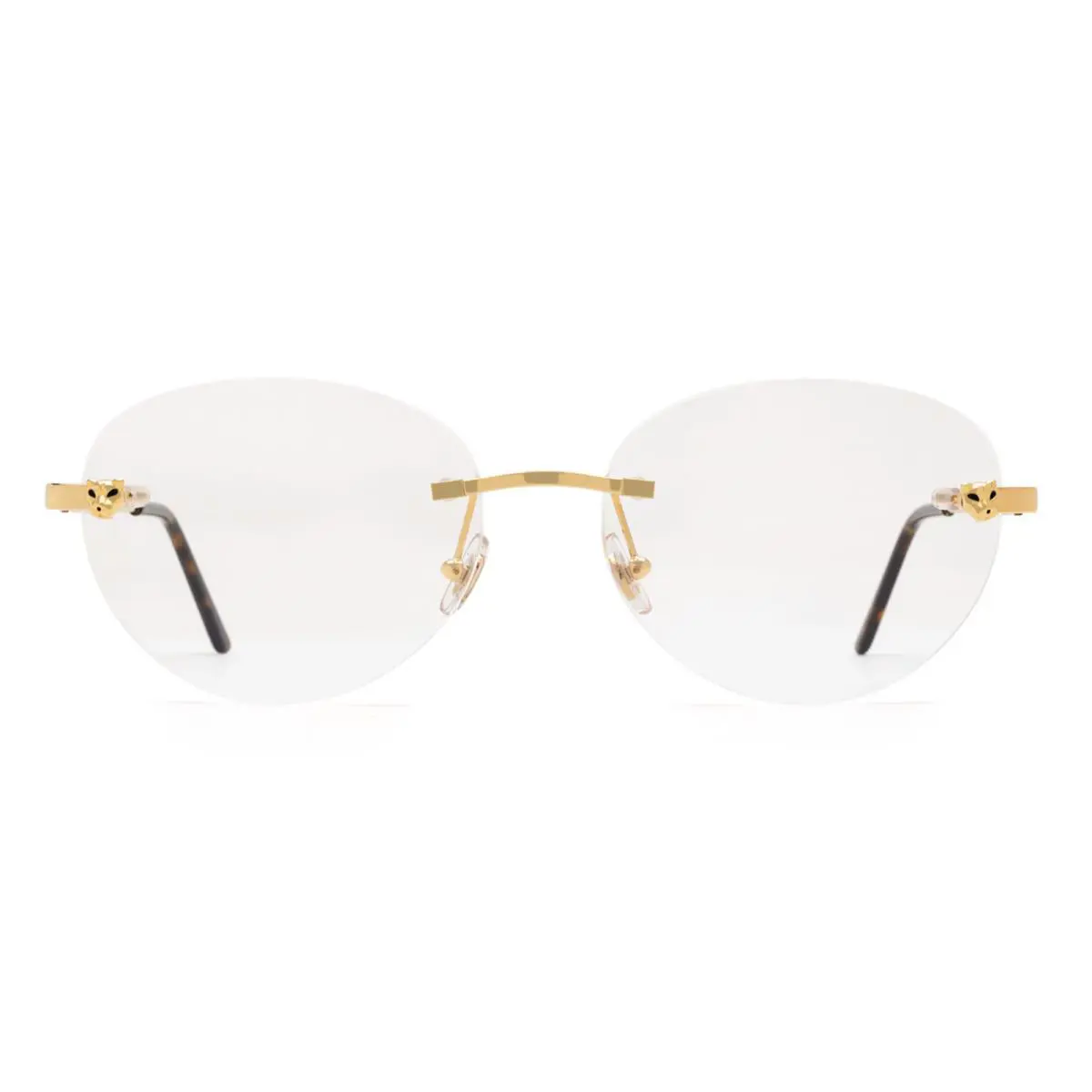 Cartier CT0028O 002 56mm Gold Rimless Panthere Eyeglasses France Unisex - Frame: Gold