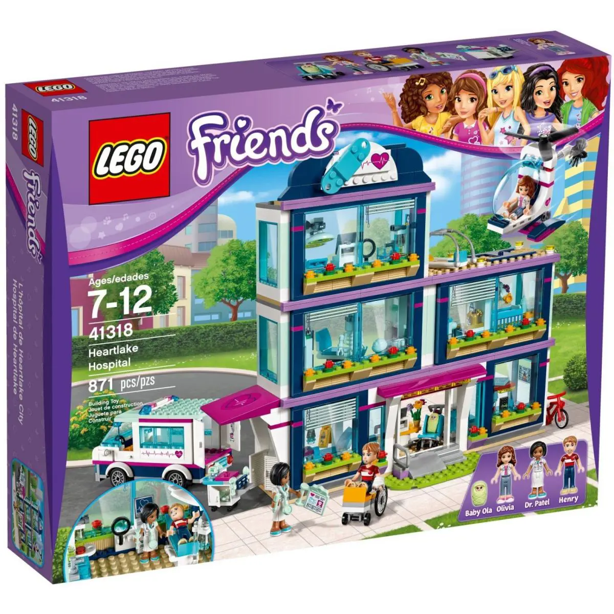 Lego 41318 Friends Heartlake Hospital Ambulance Newborn Nursery Baby Crib