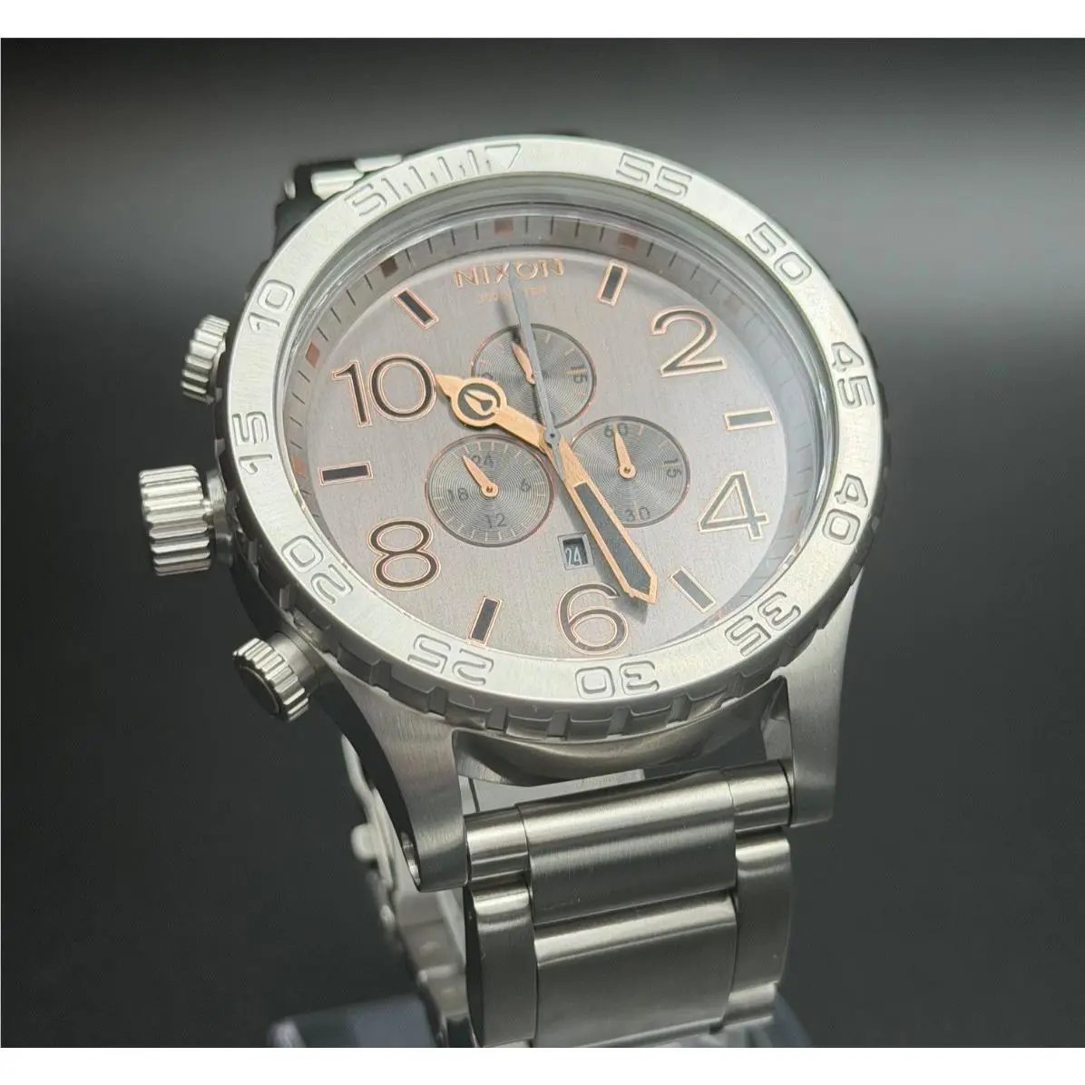 US Nixon 51-30 Chrono Gray Rose Men`s Watch A083-2064 Gift