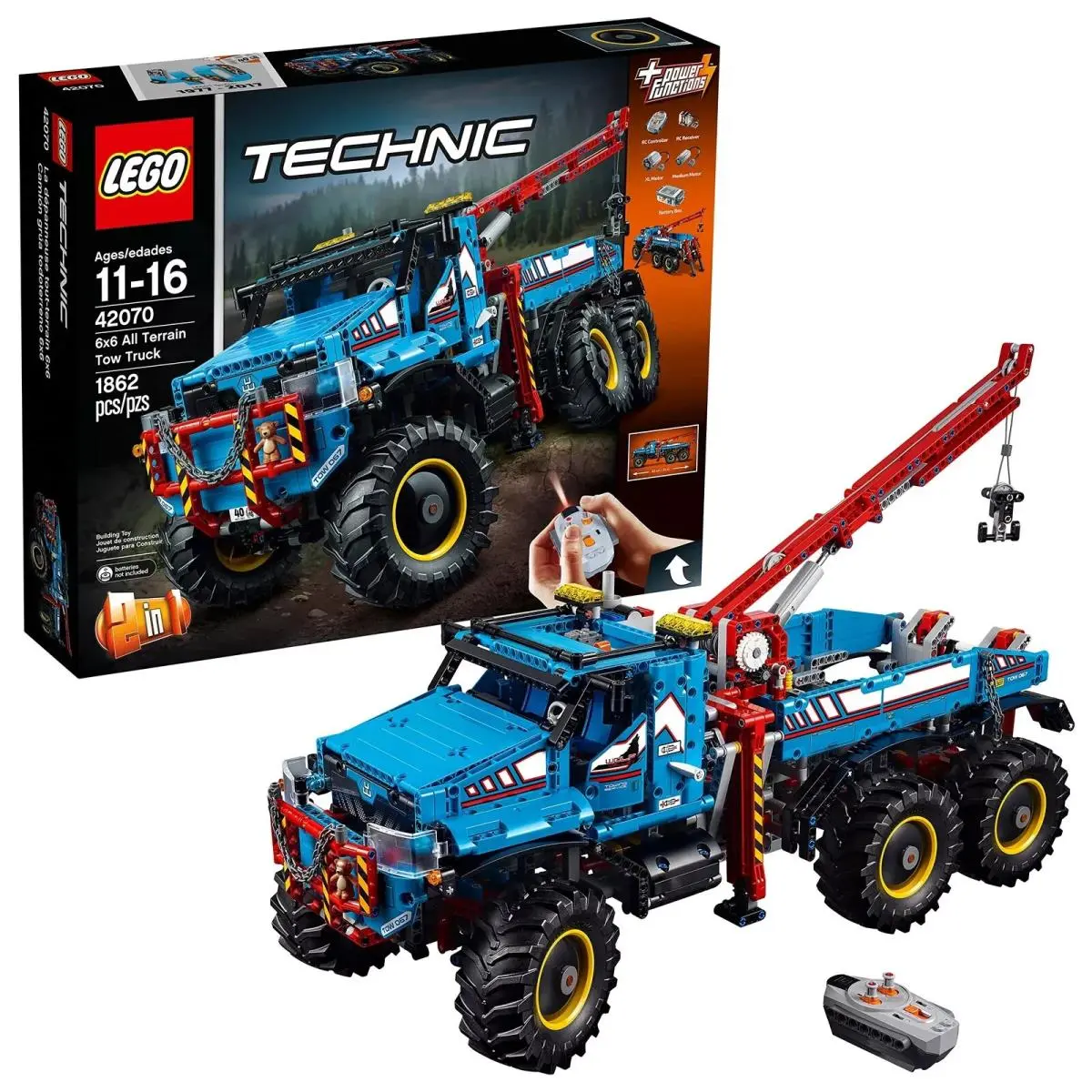 Lego Technic 6x6 All Terrain Tow Truck 42070 Toy Building Kit 1862 pc