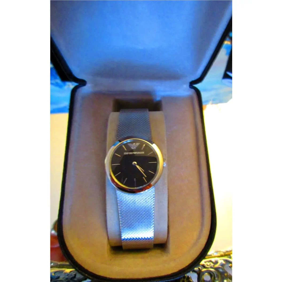Emporio Armani Women`s Watch Silvertone Model AR11091 in Box Untested