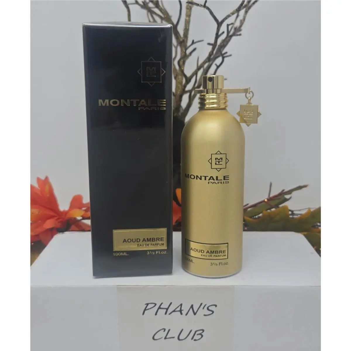 Montale Aoud Ambre 3.3oz Eau de Parfum Oriental Fragrance For Men Women