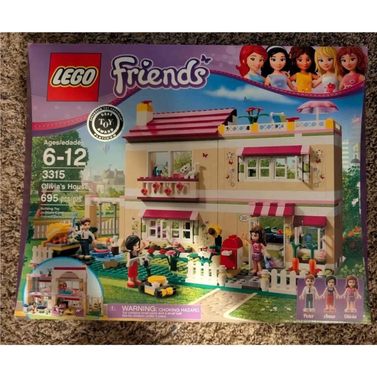 Lego 3315 Friends:olivia`s House-2012 Retired--peter Anna Olivia - Red