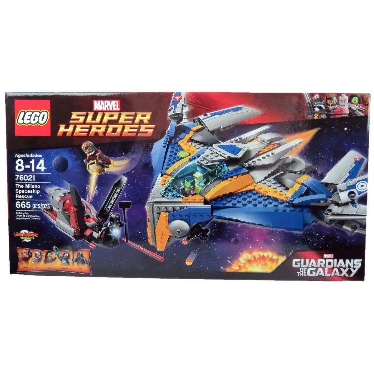 Lego 76021 Milano Spaceship Rescue 665 Pcs 5 Minifig`s Guardians Retired Bnisb