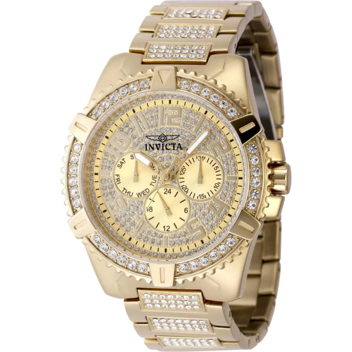 Invicta Celestial Luxe Men`s 45mm Pave Crystal Multi-function Quartz