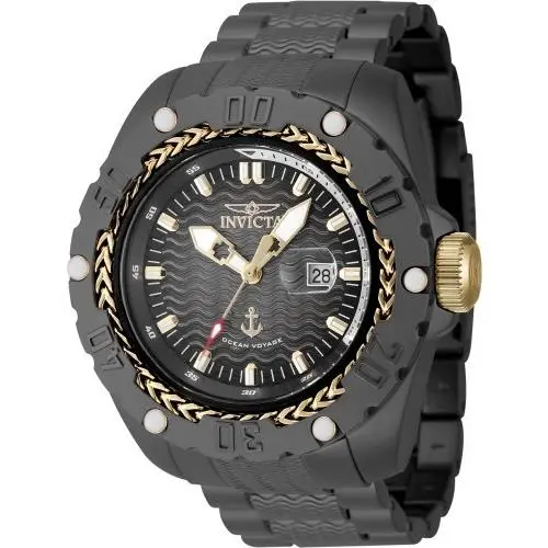 Invicta Men`s Ocean Voyage 51mm Quartz Ocean Voyage Black Grey Gold Watch