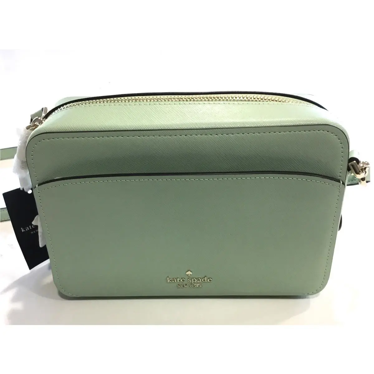 Kate Spade Lauryn Saffiano Leather Camera Crossbody Pistachio Green WKRU7064