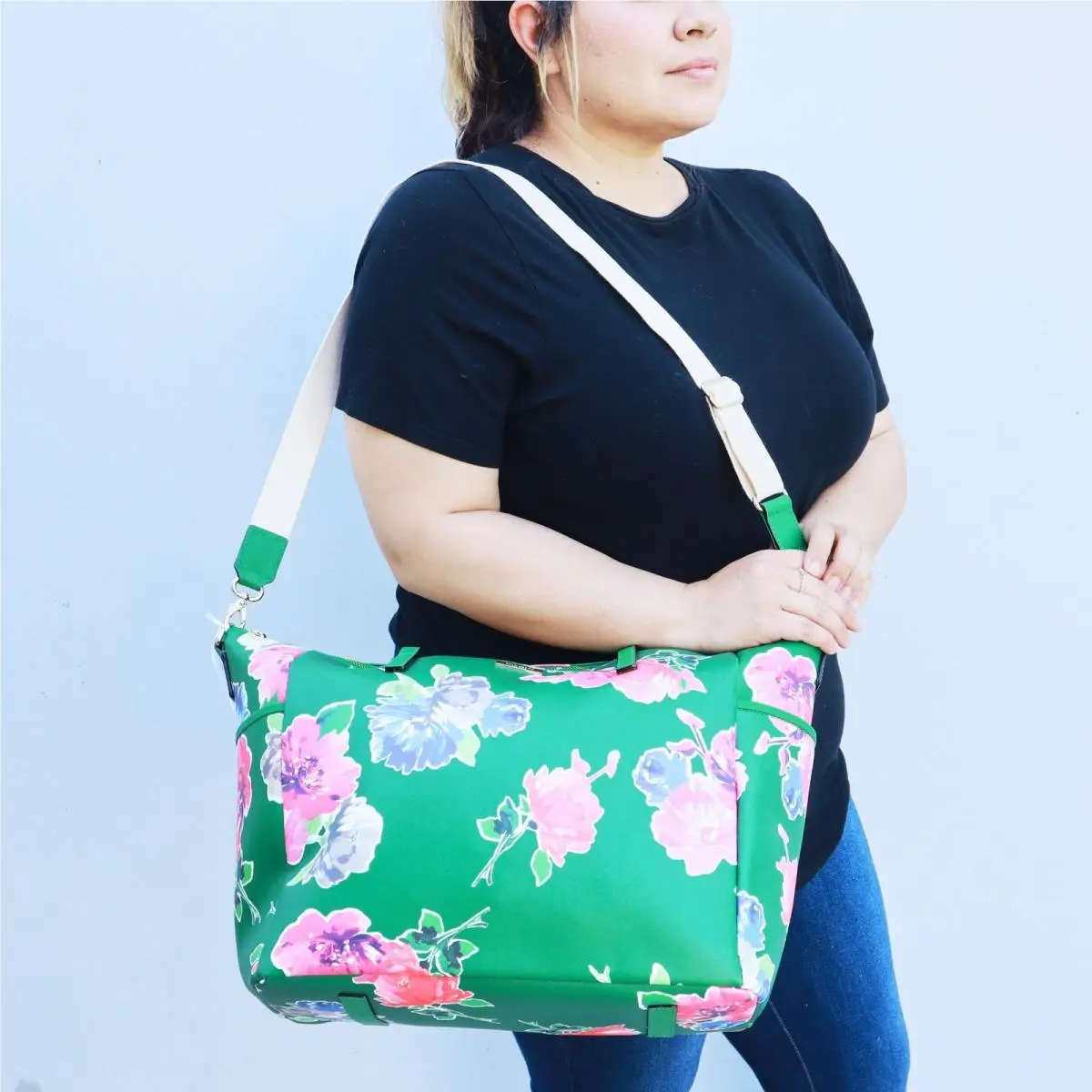 Kate Spade Floral Adaira Baby Diaper Bag Green w Changing Pad