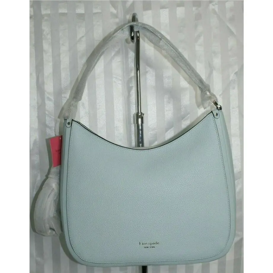 Kate Spade Pebbled Leather Roulette Large Hobo Bag Blueglow