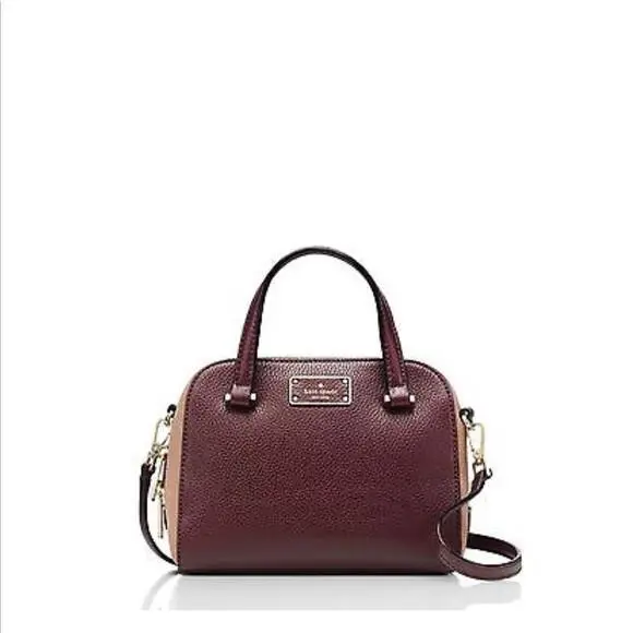 Kate Spade Kay Street Pebble Mini Felix Crossbody Bag Mulled Wine/rosey Beige