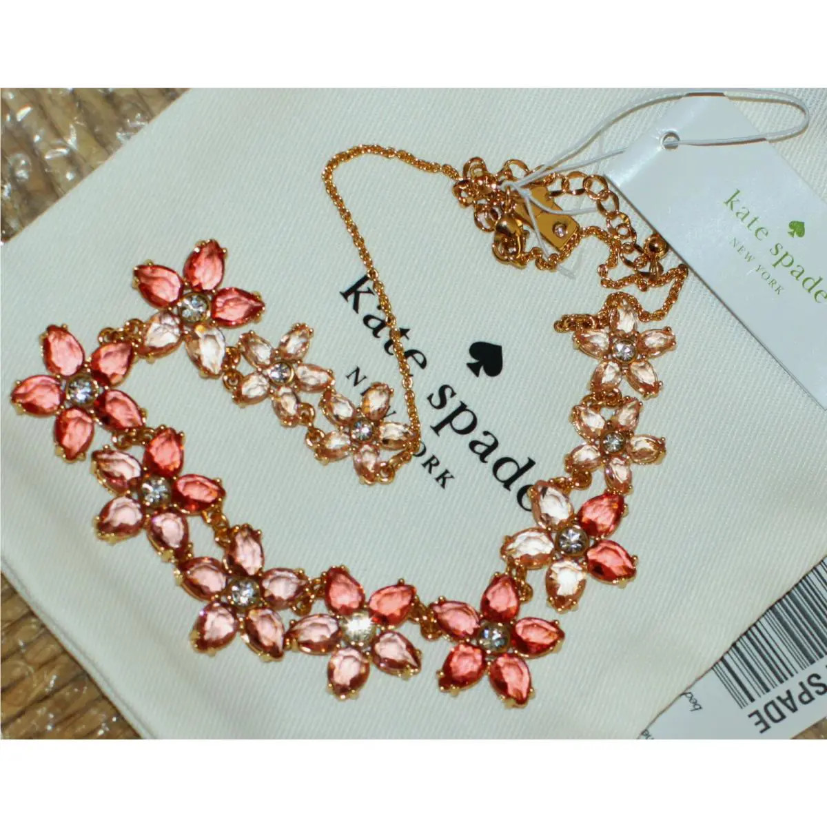 Kate Spade New York Bed of Roses Necklace Pink Ombre Bouquet Retail