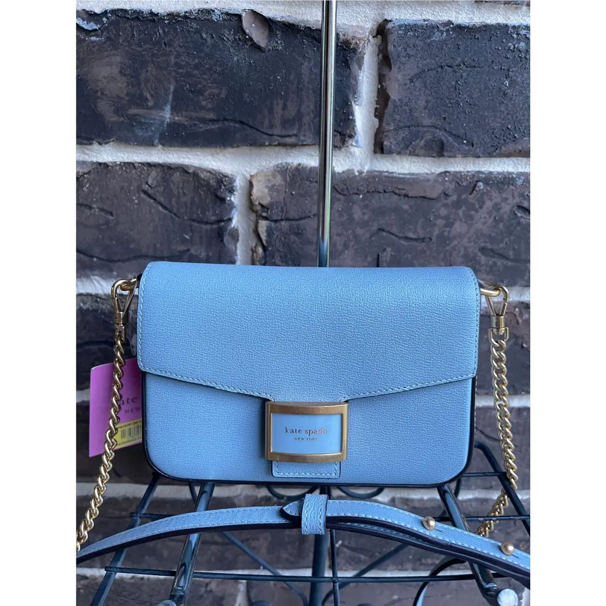 Kate Spade Katy Flap Chain Crossbody Ocean Beach Blue