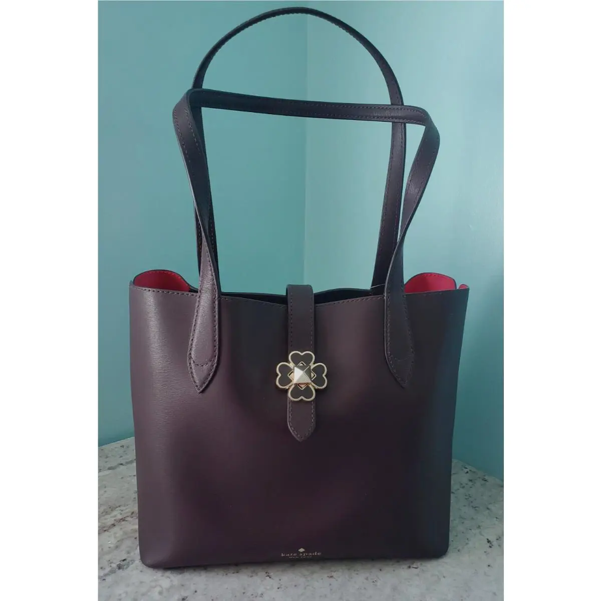 New Kate Spade Kaci Chocolate Cherry Small Tote Handbag Purse