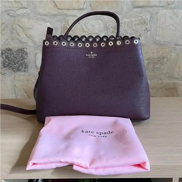 Kate Spade Janell Paloma Road Deep Plum Hand Bag