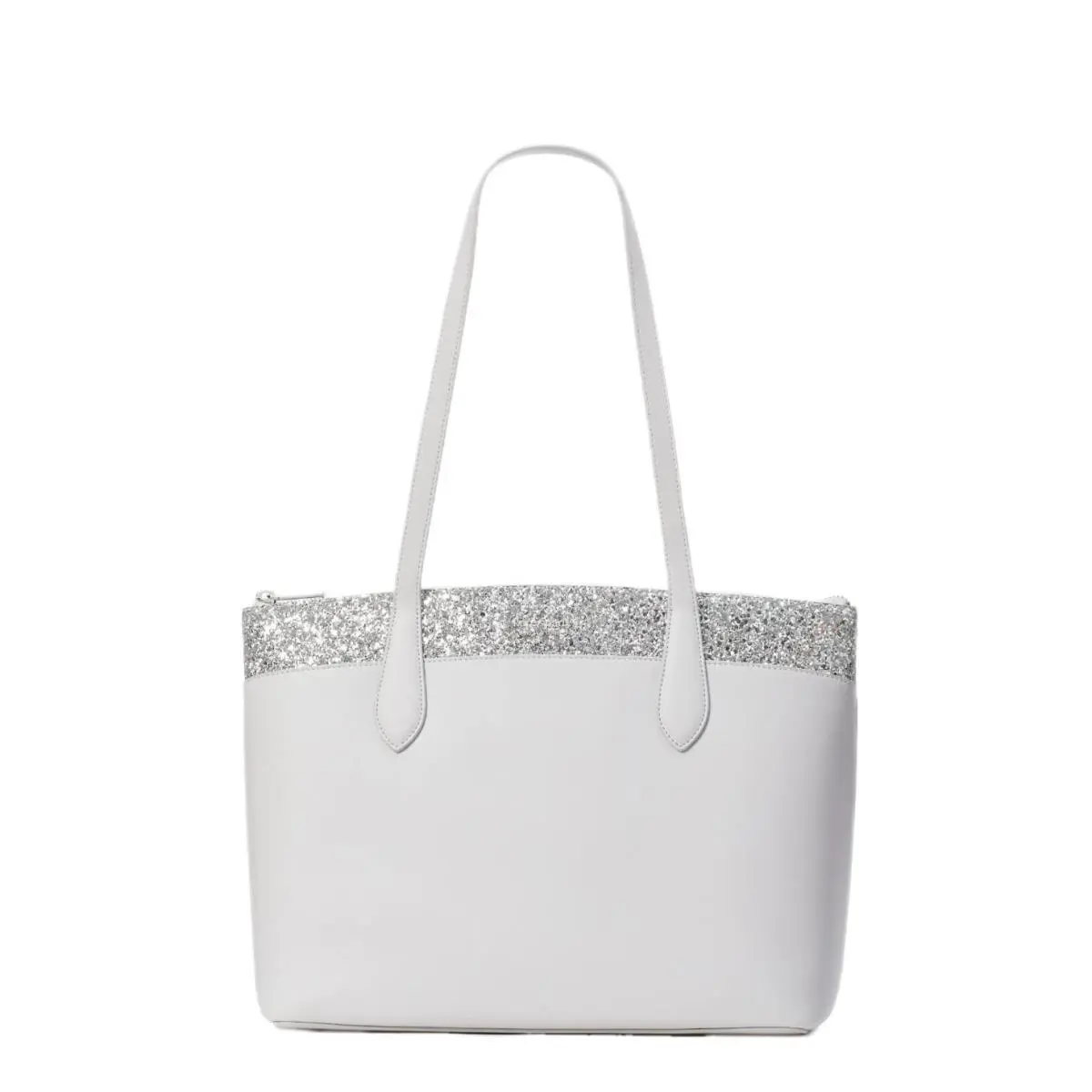 Kate Spade Flash Glitter Tote Silver Glitter/grey - Handle/Strap: Gray, Exterior: Silver, Lining: Gray