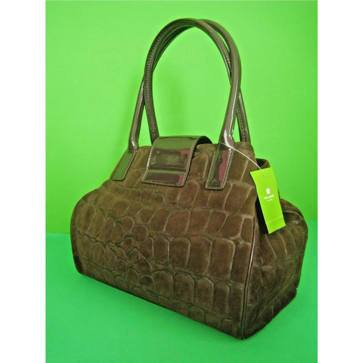 Kate Spade Brown Suede Leather New Boston Satchel Bag