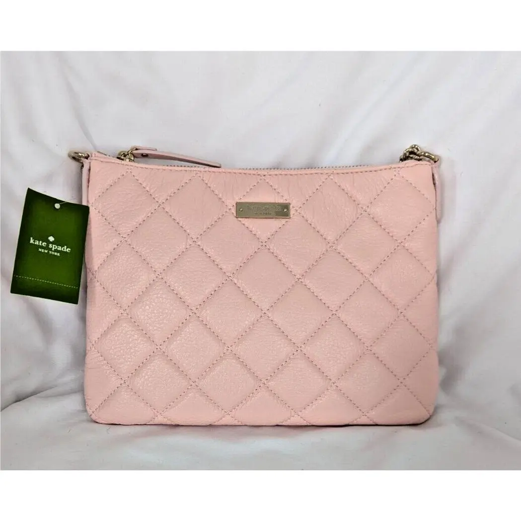 Kate Spade Gold Coast Ginnie Quilted Pink Leather Shoulder Crossbody Bag