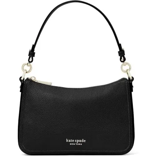 Kate Spade Hudson Medium Pebbled Leather Convertible Crossbody Black K6576