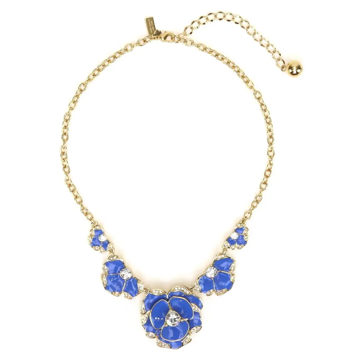 Kate Spade New York Womens Ocean Blue Beach House Bouquet Frontal Necklace W1139