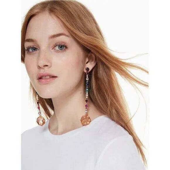 Multi-color Linear Drop Shoulder Duster Pierced Earrings Rock IT 5 by Kate Spade