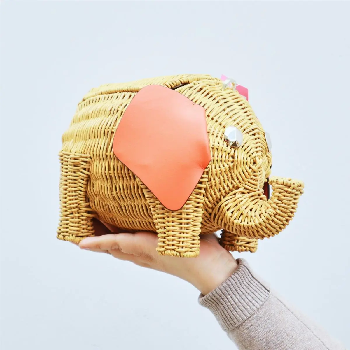 Kate Spade Wicker Elephant Crossbody Bag Orange