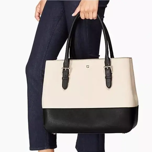 Kate Spade - Cove Street Colorblock Airel - Shoulder Bag-ostrich Egg/black