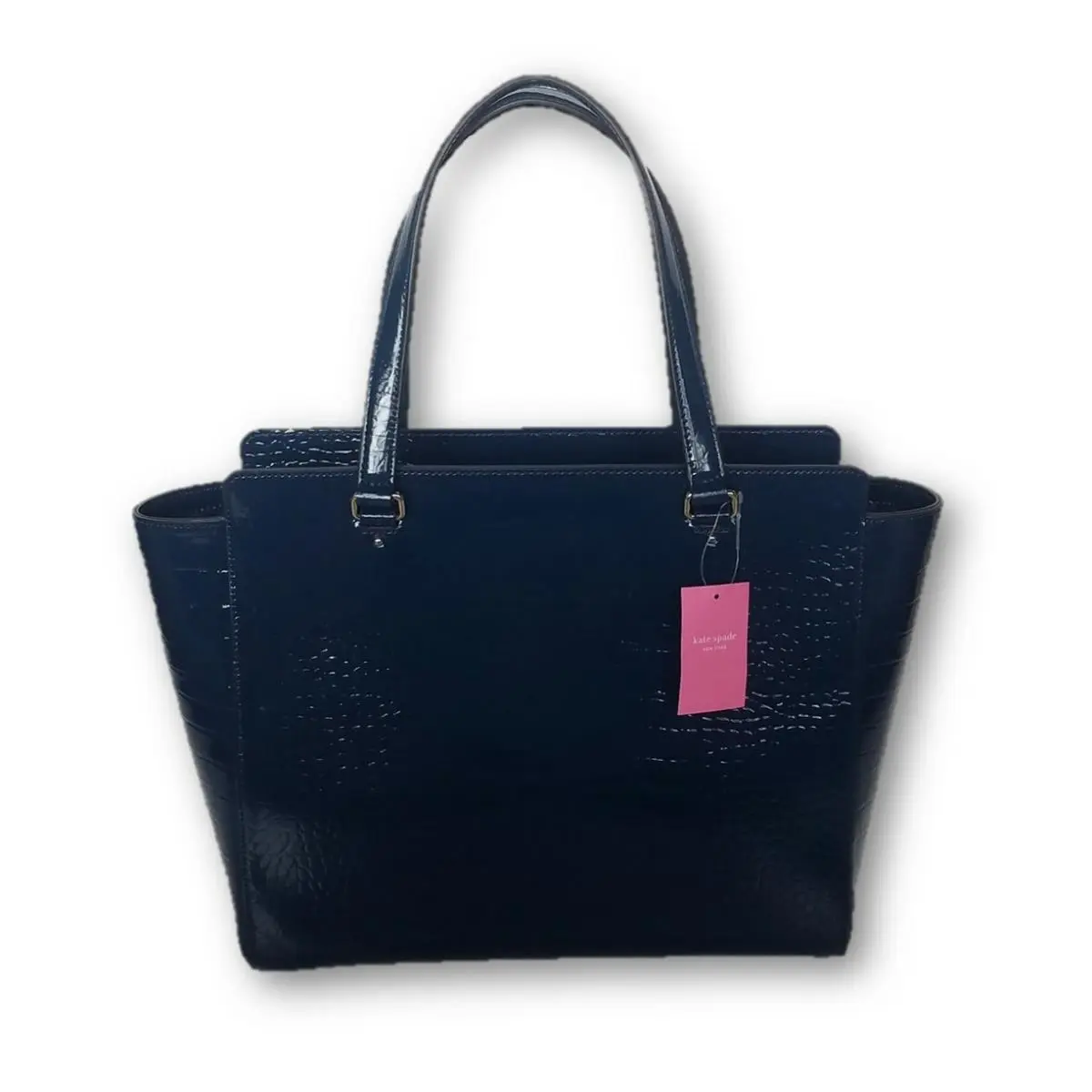 Kate Spade New York Elissa Bristol Drive Croc Petrolblue Leather Shoulder Bag