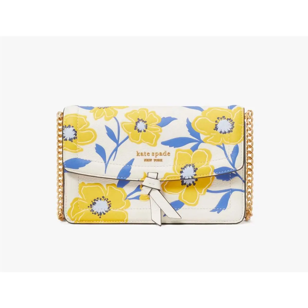 Kate Spade Katy Knott Sunshine Floral Flap Crossbody Mini Cream Multi