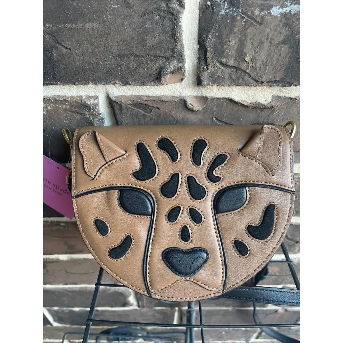 Kate Spade Lucy 3D Leopard Flap Crossbody Bungalow Multi Brown Black