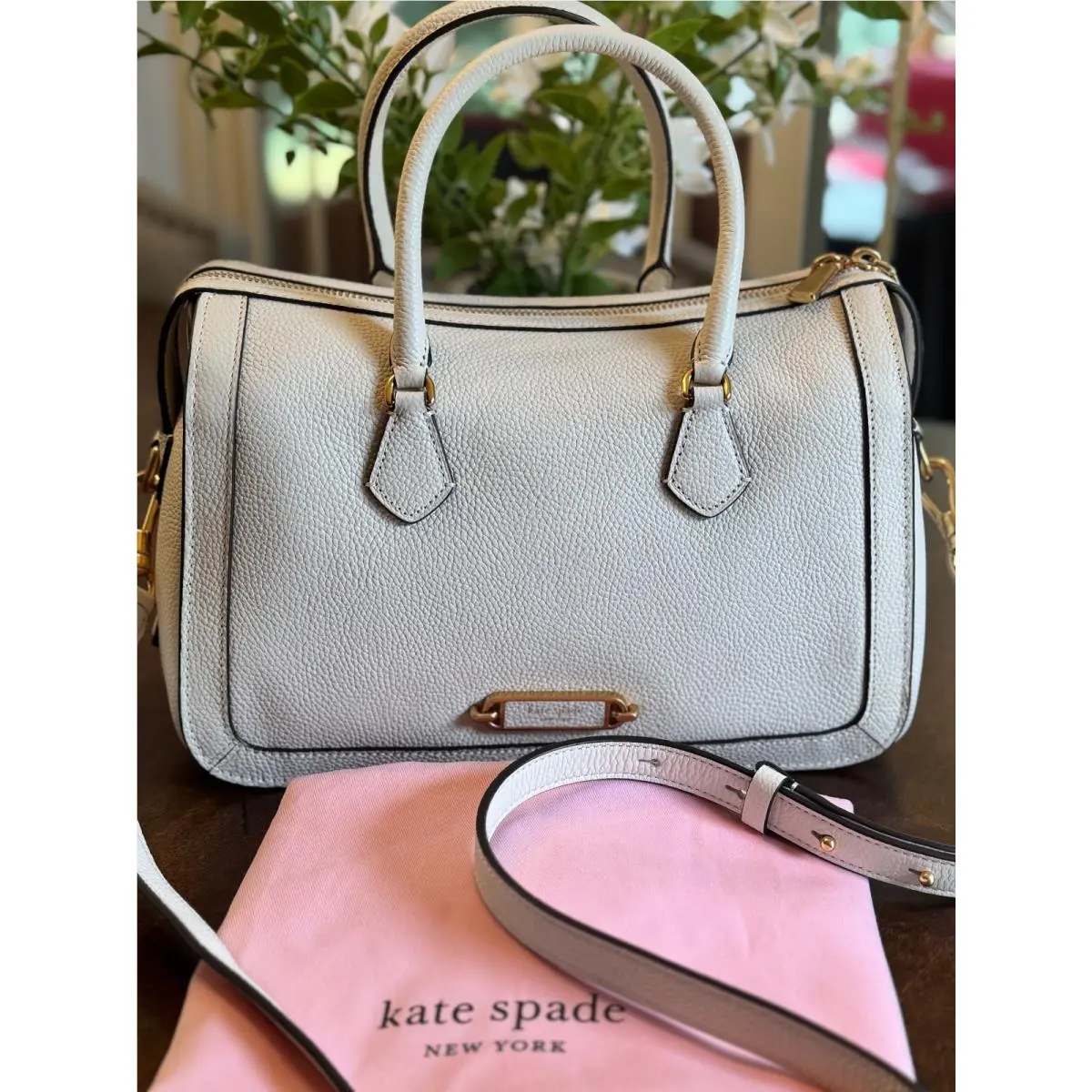 Kate Spade Gramercy Medium Satchel Crossbody - Halo White