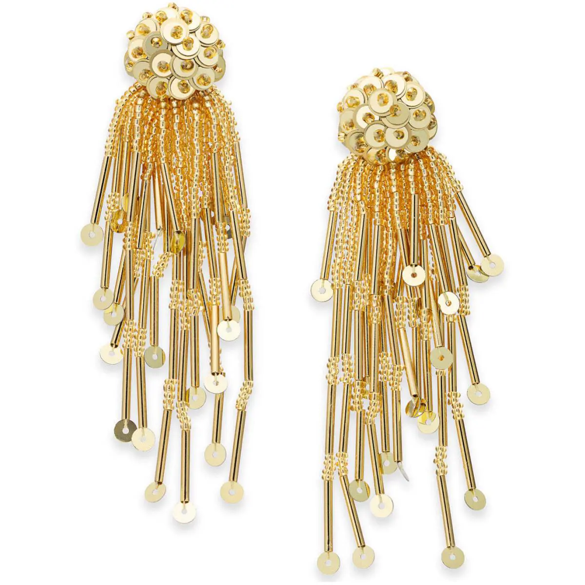 Kate Spade New York Gold-tone Sequin Bead Tassel Drop Earrings Gold